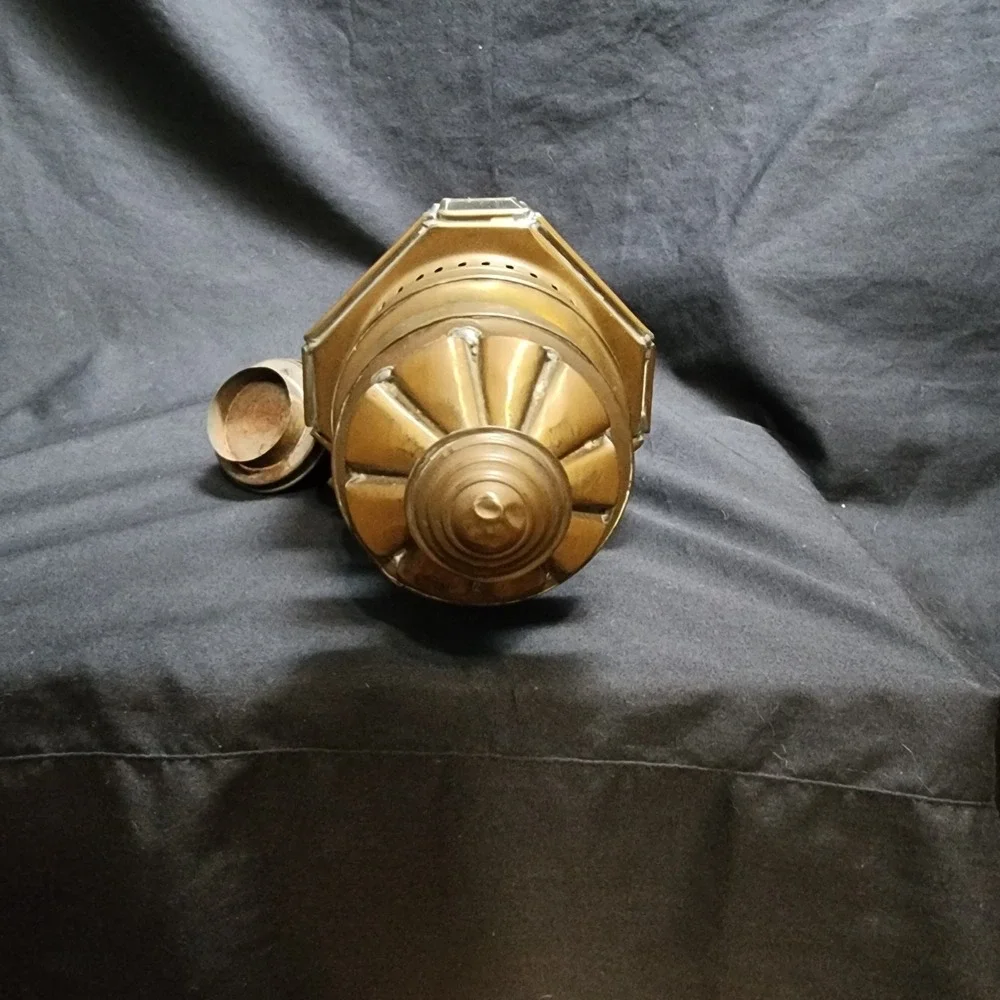Antique Brass‎ Carriage Light Lamp Nautical Bevel Glass Rare